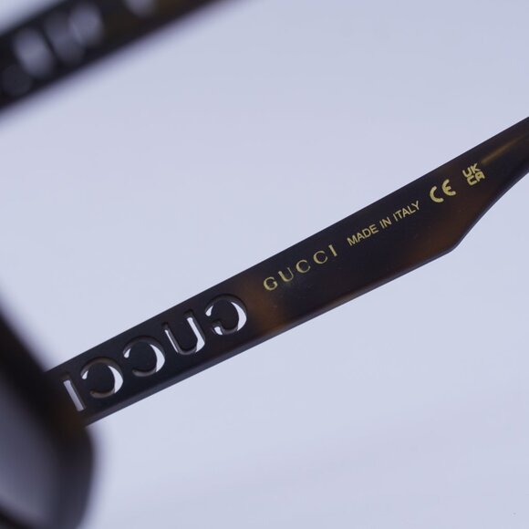 Gucci GG1570S 002 Sunglasses Matte Dark Havana Square Frame, Brown Lenses - Picture 8 of 11